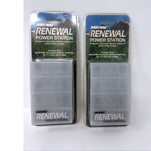 Vintage Rayovac Renewal Power Station PS1 Battery Charger Lot of 2 NOS USA
